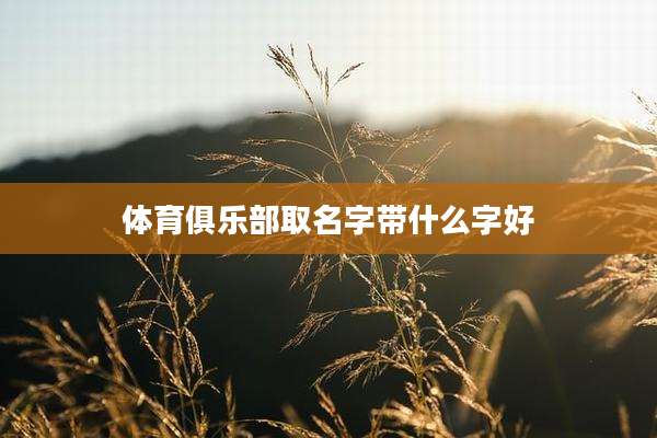 体育俱乐部取名字带什么字好