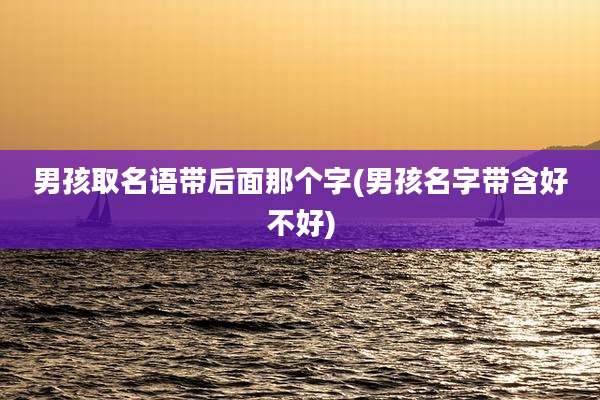 男孩取名语带后面那个字(男孩名字带含好不好)