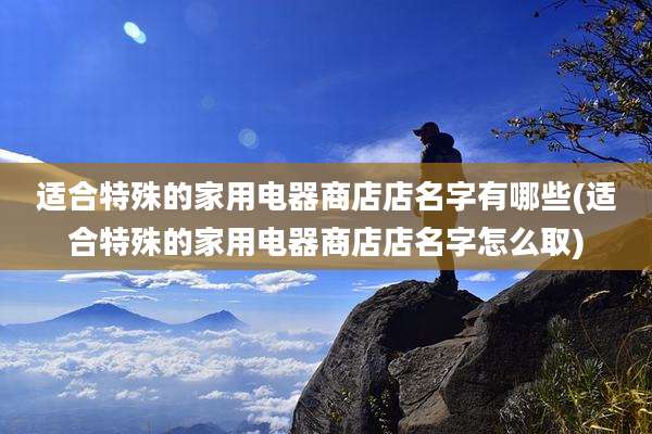 适合特殊的家用电器商店店名字有哪些(适合特殊的家用电器商店店名字怎么取)