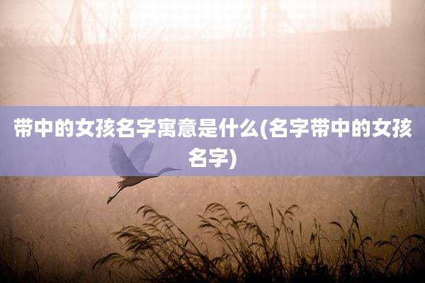 带中的女孩名字寓意是什么(名字带中的女孩名字)