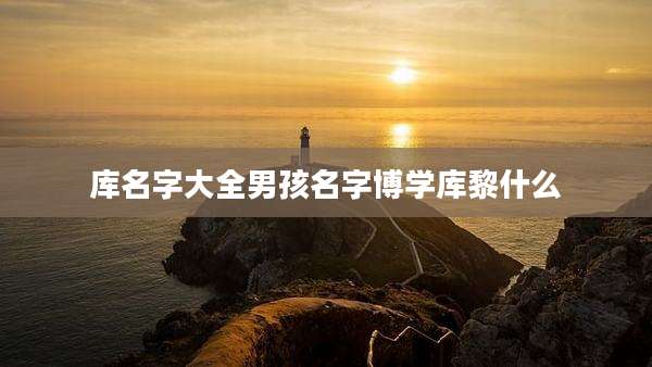 库名字大全男孩名字博学库黎什么