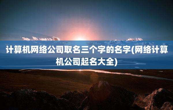 计算机网络公司取名三个字的名字(网络计算机公司起名大全)