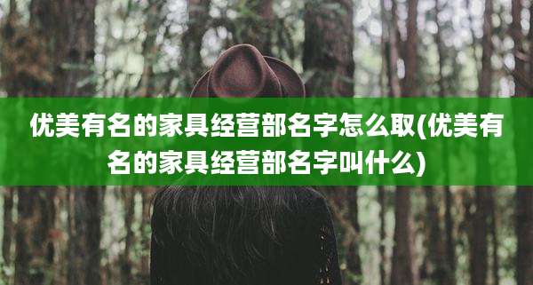 优美有名的家具经营部名字怎么取(优美有名的家具经营部名字叫什么)