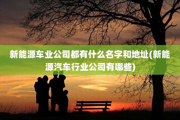 新能源车业公司都有什么名字和地址(新能源汽车行业公司有哪些)