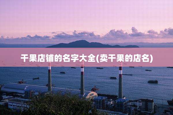 干果店铺的名字大全(卖干果的店名)