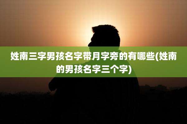 姓南三字男孩名字带月字旁的有哪些(姓南的男孩名字三个字)