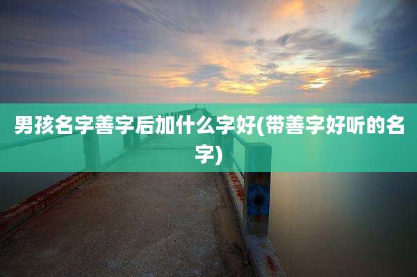 男孩名字善字后加什么字好(带善字好听的名字)