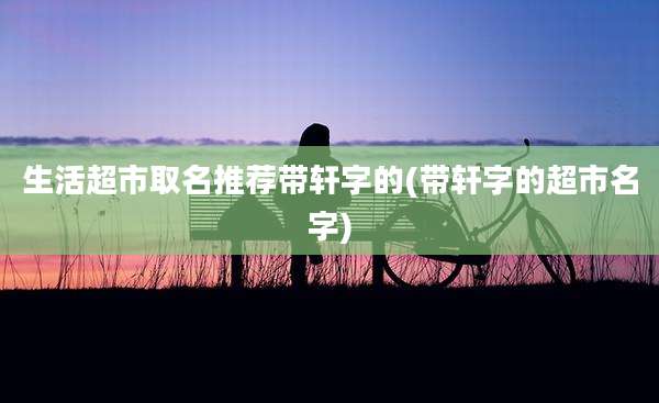 生活超市取名推荐带轩字的(带轩字的超市名字)