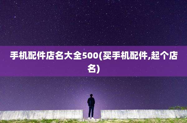 手机配件店名大全500(买手机配件,起个店名)