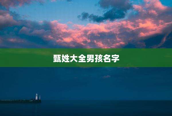 甄姓大全男孩名字