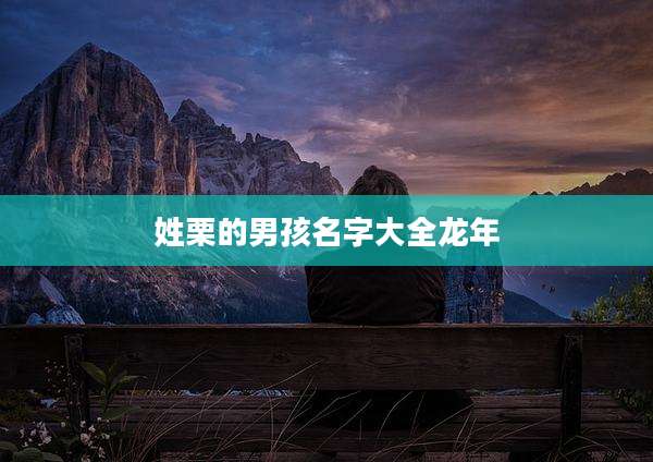 姓栗的男孩名字大全龙年