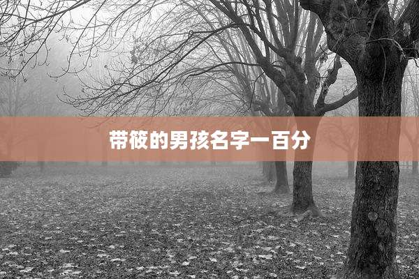 带筱的男孩名字一百分