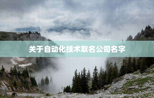 关于自动化技术取名公司名字