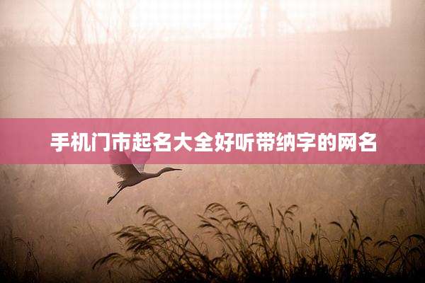 手机门市起名大全好听带纳字的网名
