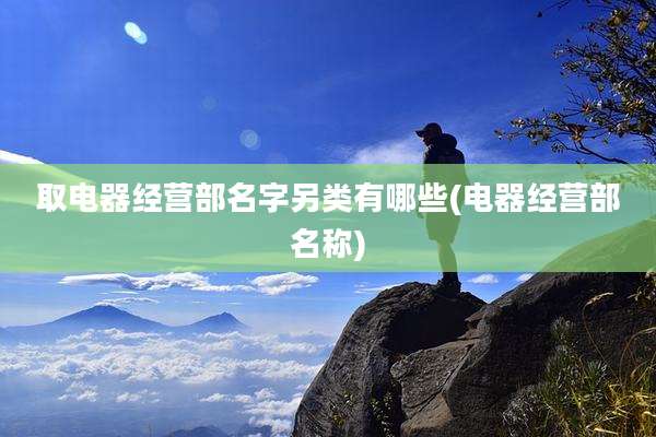 取电器经营部名字另类有哪些(电器经营部名称)
