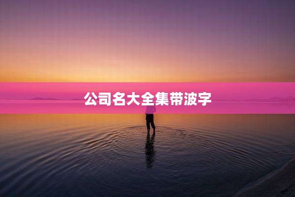 公司名大全集带波字