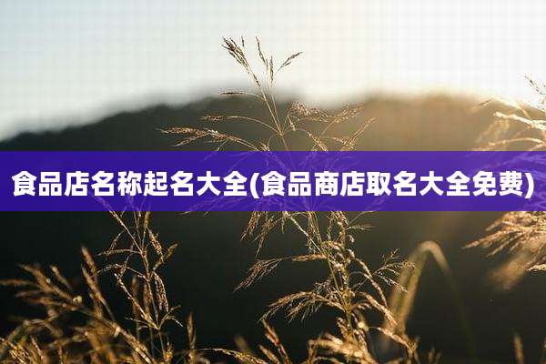 食品店名称起名大全(食品商店取名大全免费)