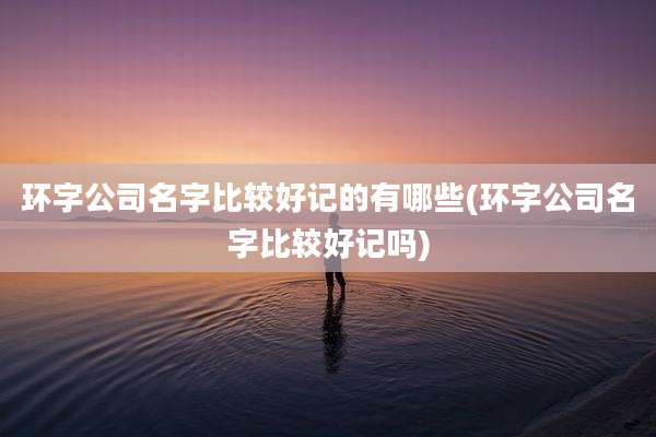 环字公司名字比较好记的有哪些(环字公司名字比较好记吗)