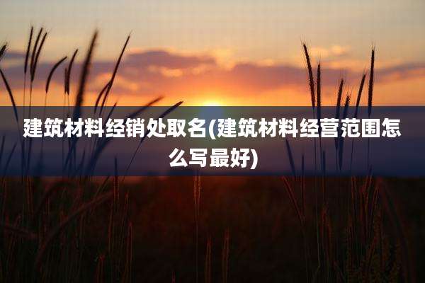 建筑材料经销处取名(建筑材料经营范围怎么写最好)