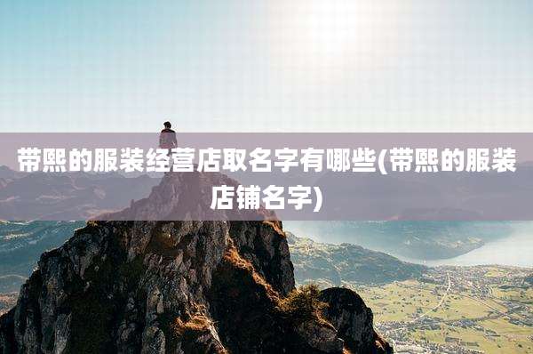 带熙的服装经营店取名字有哪些(带熙的服装店铺名字)