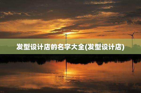 发型设计店的名字大全(发型设计店)