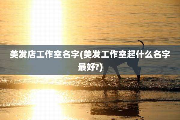 美发店工作室名字(美发工作室起什么名字最好?)