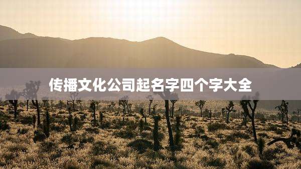 传播文化公司起名字四个字大全