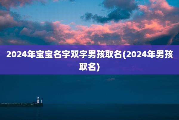 2024年宝宝名字双字男孩取名(2024年男孩取名)