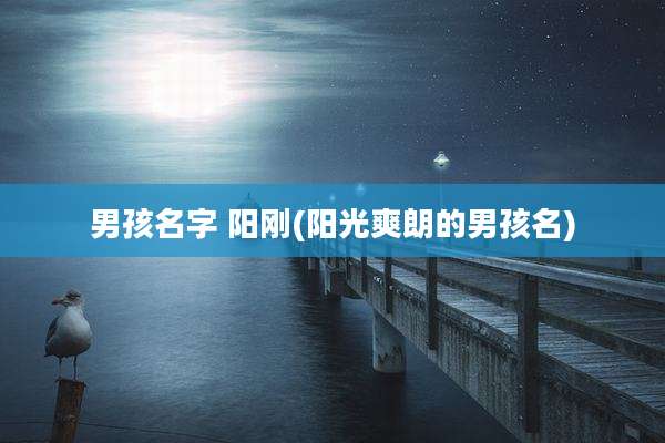 男孩名字 阳刚(阳光爽朗的男孩名)