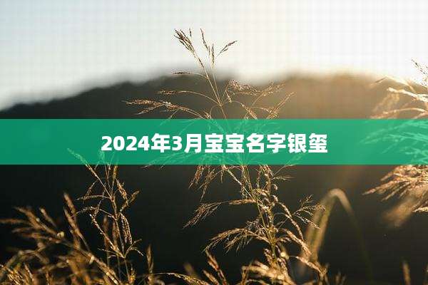 2024年3月宝宝名字银玺