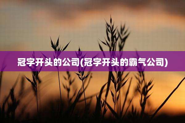 冠字开头的公司(冠字开头的霸气公司)