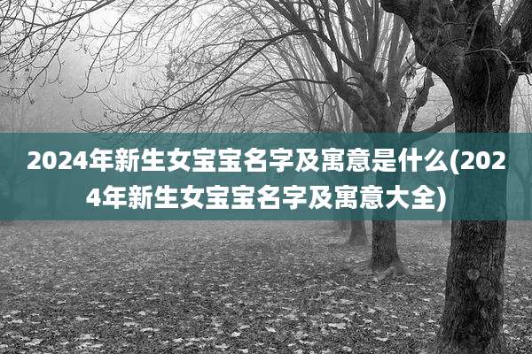 2024年新生女宝宝名字及寓意是什么(2024年新生女宝宝名字及寓意大全)