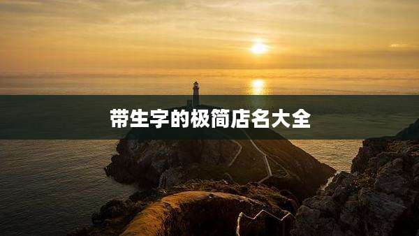 带生字的极简店名大全
