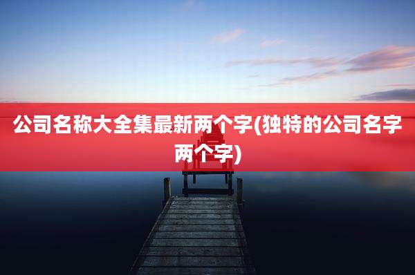 公司名称大全集最新两个字(独特的公司名字两个字)