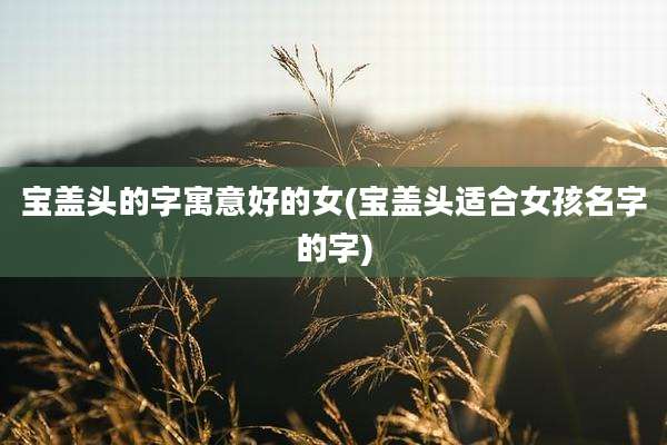 宝盖头的字寓意好的女(宝盖头适合女孩名字的字)