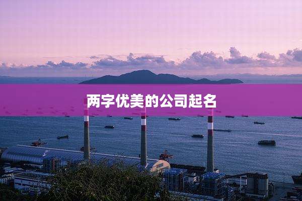 两字优美的公司起名