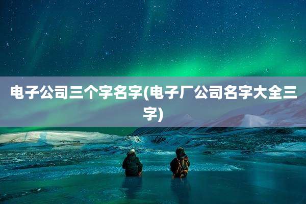 电子公司三个字名字(电子厂公司名字大全三字)