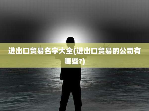 进出口贸易名字大全(进出口贸易的公司有哪些?)
