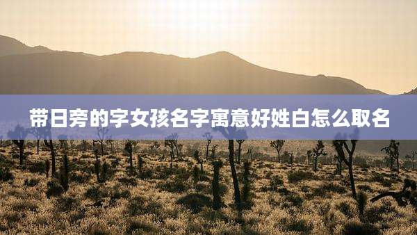 带日旁的字女孩名字寓意好姓白怎么取名
