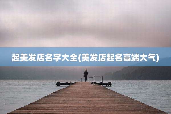 起美发店名字大全(美发店起名高端大气)