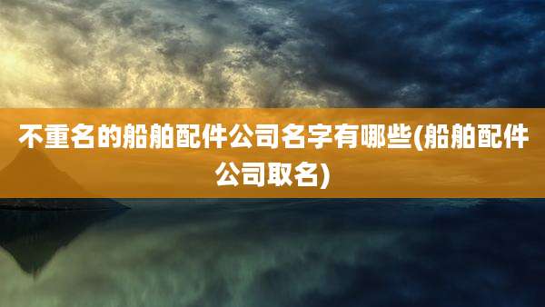 不重名的船舶配件公司名字有哪些(船舶配件公司取名)