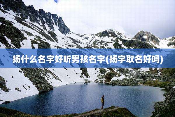 扬什么名字好听男孩名字(扬字取名好吗)