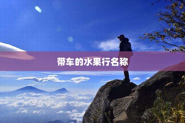 带车的水果行名称