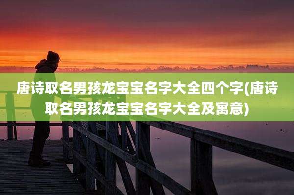 唐诗取名男孩龙宝宝名字大全四个字(唐诗取名男孩龙宝宝名字大全及寓意)
