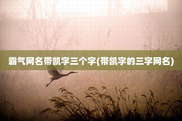 霸气网名带凯字三个字(带凯字的三字网名)