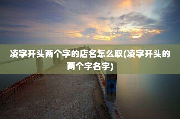 凌字开头两个字的店名怎么取(凌字开头的两个字名字)