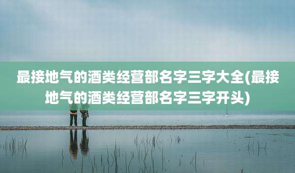 最接地气的酒类经营部名字三字大全(最接地气的酒类经营部名字三字开头)