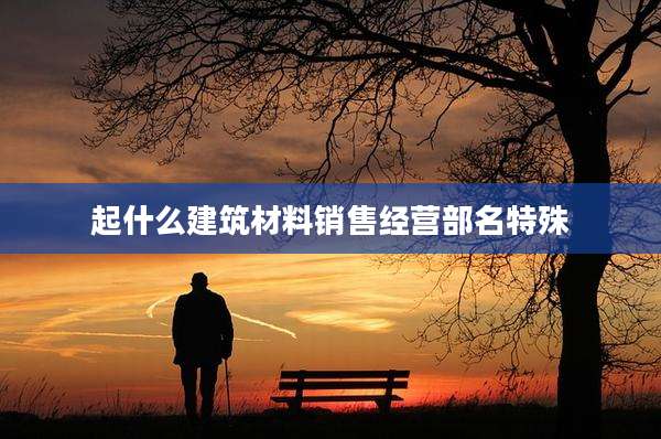 起什么建筑材料销售经营部名特殊