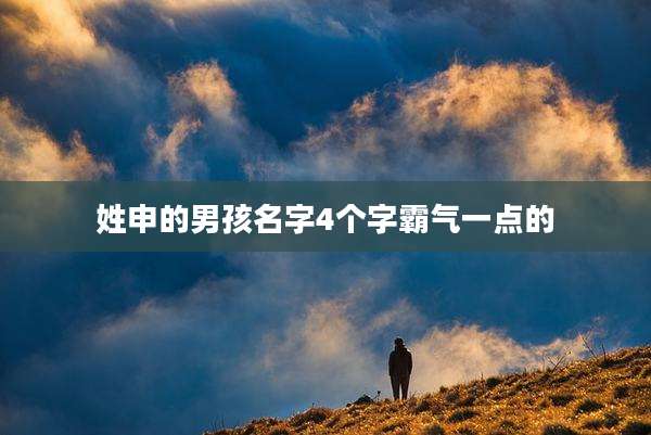 姓申的男孩名字4个字霸气一点的
