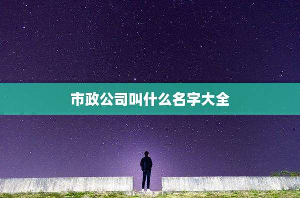 市政公司叫什么名字大全
